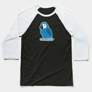 Cute Parrot - Blue & White Baseball T-Shirt